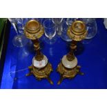 PAIR OF BRASS CANDLESTICKS