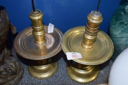 PAIR OF BRASS CANDLESTICKS