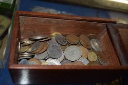 BOX CONTAINING COINAGE, MAINLY ENGLISH AND EUROPEAN