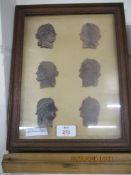 FRAMED SET OF VARIOUS INTAGLIOS IN THE FORM OF CLASSICAL HEADS