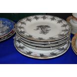 LATE 19TH CENTURY ENGLISH POTTERY PLATES AND SERVING DISH