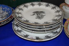 LATE 19TH CENTURY ENGLISH POTTERY PLATES AND SERVING DISH