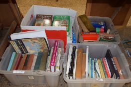 FOUR BOXES OF VARIOUS REFERENCE BOOKS ON ANTIQUES AND BRITISH BIRDS