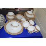 PART TEA SET WITH SERVING DISH, CUPS AND SAUCERS AND SIDE PLATES