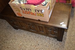 REPRODUCTION OAK BLANKET BOX, 112CM WIDE