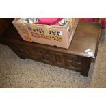 REPRODUCTION OAK BLANKET BOX, 112CM WIDE