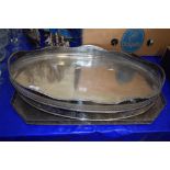 LARGE SILVER PLATED SERVING TRAYS