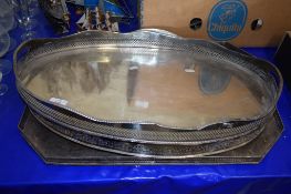 LARGE SILVER PLATED SERVING TRAYS