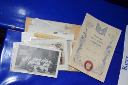 ENVELOPE CONTAINING VARIOUS POSTCARDS AND PROGRAMME FOR THORNAGE SILVER JUBILEE CELEBRATIONS 1935