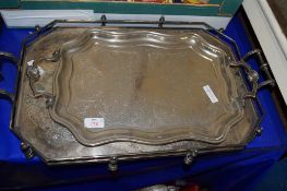 TWO SILVER PLATED SERVING TRAYS