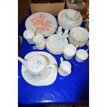 DINNER SERVICE IN ROYAL STAFFORD BONE CHINA INCLUDING DINNER PLATES, SIDE PLATES, DISHES, CUPS AND
