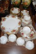 QUANTITY OF ROYAL ALBERT OLD COUNTRY ROSES TEA WARES INCLUDING SIX DINNER PLATES, SIX TEA CUPS,