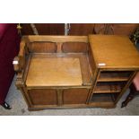 REPRODUCTION OAK TELEPHONE SEAT, 97CM WIDE