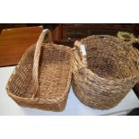 WICKER BASKET AND LOG BASKET