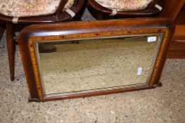 VICTORIAN PARQUETRY INLAID OVERMANTEL MIRROR, 69CM WIDE