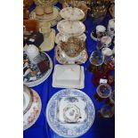 CERAMICS INCLUDING CHEESE DISH, CAKE STAND AND JAPANESE NORITAKE STYLE TEA POT