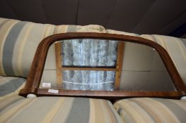 VICTORIAN WALNUT OVERMANTEL MIRROR, 90CM WIDE