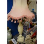 ONYX LAMP BASE WITH SHADE