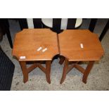 PAIR OF MAHOGANY OCCASIONAL TABLES, 38CM WIDE