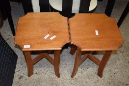 PAIR OF MAHOGANY OCCASIONAL TABLES, 38CM WIDE