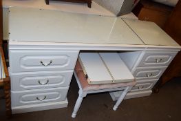 MODERN WHITE DRESSING TABLE AND STOOL