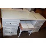 MODERN WHITE DRESSING TABLE AND STOOL