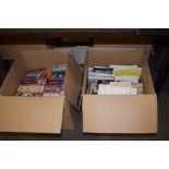TWO BOXES OF BOOKS AND MAGAZINES, MAINLY PAPERBACKS