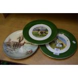 THREE CERAMIC PLATES FEATURING DOGS