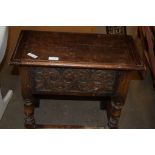 SMALL CARVED OCCASIONAL TABLE, WIDTH APPROX 55CM