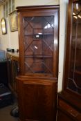 MAHOGANY ASTRAGAL GLAZED FULL HEIGHT CORNER CUPBOARD