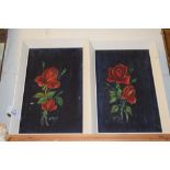 PAIR OF PICTURES OF ROSES IN WHITE FRAMES