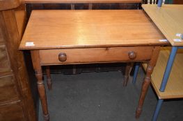 SMALL SIDE TABLE WITH DRAWER BENEATH ON TURNED LEGS, WIDTH APPROX 84CM