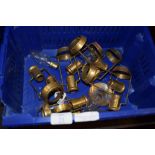 PLASTIC BOX CONTAINING BRASS METAL FITTINGS