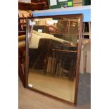 FRAMED BEVEL EDGED MIRROR, APPROX 57CM WIDE