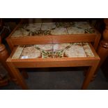 NEST OF TWO TILE TOP TABLES, LARGER WIDTH APPROX 68CM