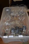 PLASTIC CONTAINER WITH NUMBER OF WINE GLASSES