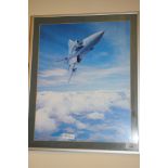 FRAMED PRINT DEPICTING A JET IN FLIGHT