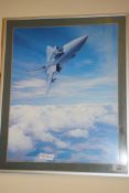 FRAMED PRINT DEPICTING A JET IN FLIGHT