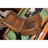 CARVED WOODEN STORAGE BOX, WIDTH APPROX 23CM