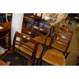 SET OF EIGHT MODERN REGENCY STYLE DINING CHAIRS BY MEREDEW COMPRISING SIX CHAIRS AND TWO CARVERS,