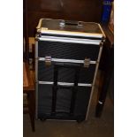 LARGE TRAVELLING CASE OR TROLLEY, HEIGHT APPROX 76CM