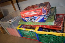 VARIOUS PLASTIC BOXES CONTAINING BOARD GAMES