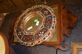 GROUP OF TWO MIRRORS, ONE WITH WOODEN SURROUND