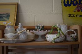 GROUP OF WHITE GLAZED CERAMIC ITEMS