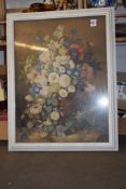 LARGE FRAMED PRINT OF FLOWERS