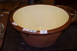 LARGE BROWN GLAZED JARDINIERE