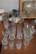 GROUP OF GLASS WARES, VARYING DRINKING GLASSES