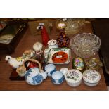 VARIOUS CERAMIC ITEMS INCLUDING SOME PATCH BOXES BY ASHFORD CHINA AND OTHERS