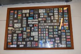 FRAMED GB STAMP COLLECTION CONTAINING ASSORTMENT OF VARIOUS ORDINARY AND SPECIAL ISSUES, ALL QEII