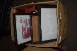 BOX OF FRAMED PRINTS